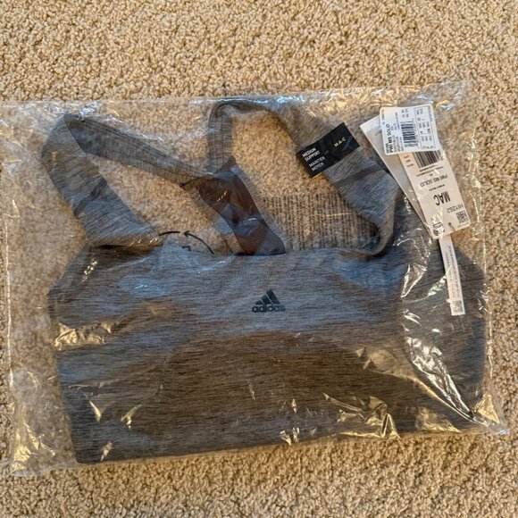 adidas Powerimpact Training Medium-Support Bra, Qty: 2, Dark Grey, Size M, NEW - Picture 3 of 6